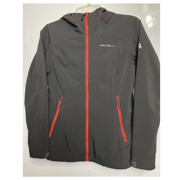 Eddie Bauer First Ascent Vented Full Zip Hiking Softshell Orange/Grey Womens Med - Picture 1 of 16